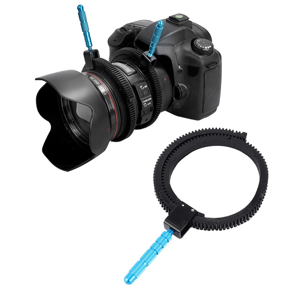 Camera Accessories Adjustable Rubber Follow Focus Gear Ring Belt with Aluminum Alloy Grip for DSLR Camcorder Camera