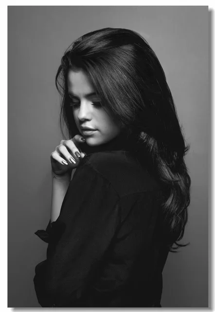 Best Quality Custom Canvas Wall Decals Selena Gomez Poster Selena Gomez Wall Stickers Black And White Wallpaper Dining Room Decoration #0598# Best Quality Custom Canvas Wall Decals Selena Gomez Poster Selena Gomez Wall Stickers Black And White Wallpaper Dining Room Decoration #0598#