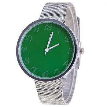 

women fashion Digital dial metal quartz Wrist Watch Green