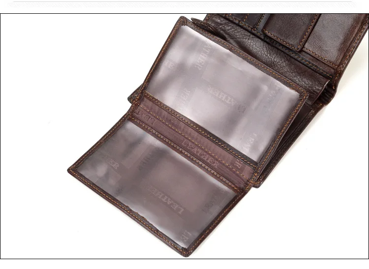 Бумажник для мужчин baellerry масло воск Воловья кожа натуральная кожа кошельки портмоне клатч из искусственной кожи Открытый Высокое