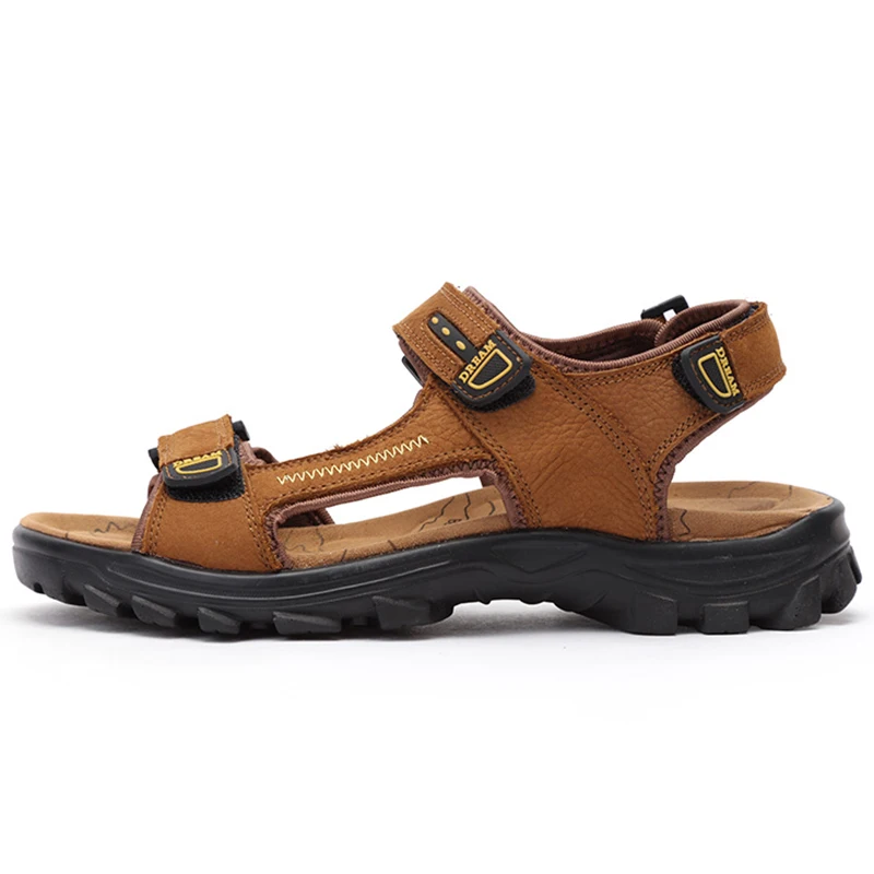 2018 Genuine Leather Men Beach Sandals Soft And Comfortable Outdoor