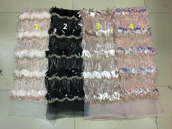 

African net lace textile Graceful L-43017 sequins French tulle embroidery lace fabric