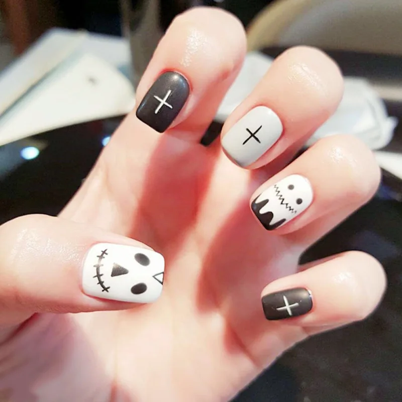 new arrival cartoon kids christmas fake nails Artificial ...