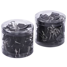 80 шт. мини металлические скрепки для бумаг, черный+ серебристый(19 мм