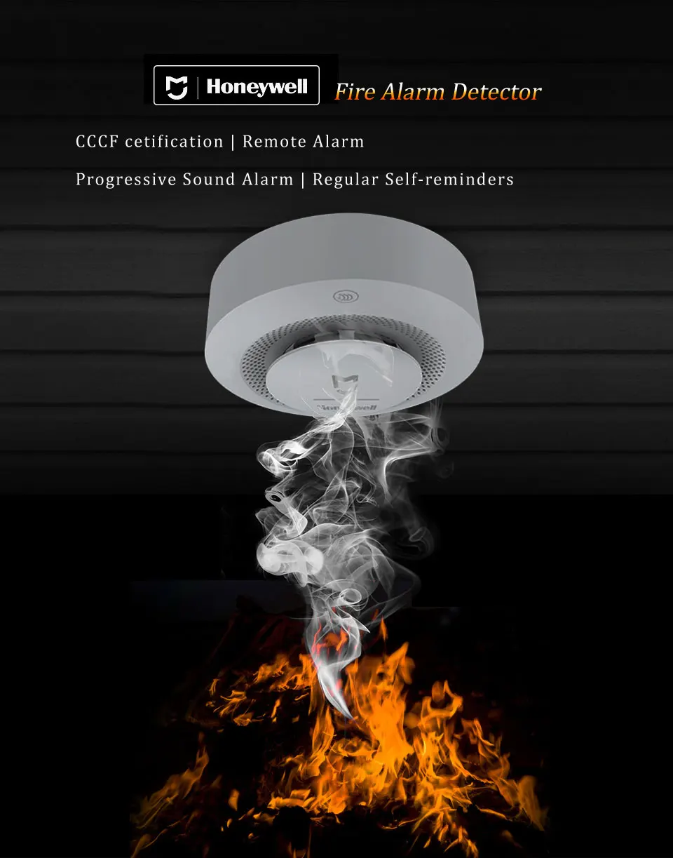 Aqara умный дом Honeywell детектор дыма звуковая визуальная сигнализация пожарная система безопасности для Xiaomi Mi приложение для дома