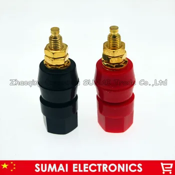 

10PCS New gold-plating terminal/binding post banana socket,Audio output connector Screw:4.7mm red and black
