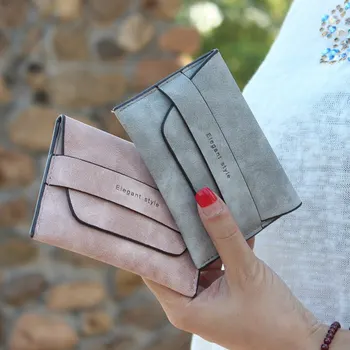 

1 Pcs Women Mini Wallets Purse Lady Frosted PU Leather Small Short Wallet New Best Sale-JC