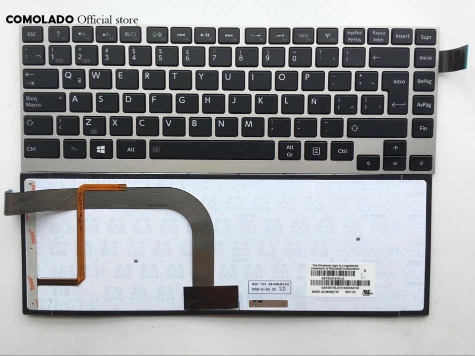 LA Latin keyboard For Toshiba Satellite W30 W30DT W30T W35 W35DT W35T Backlit laptop keyboard LA Layout