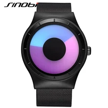SINOBI font b Sports b font font b Watches b font for Men Stainless Steel Mesh
