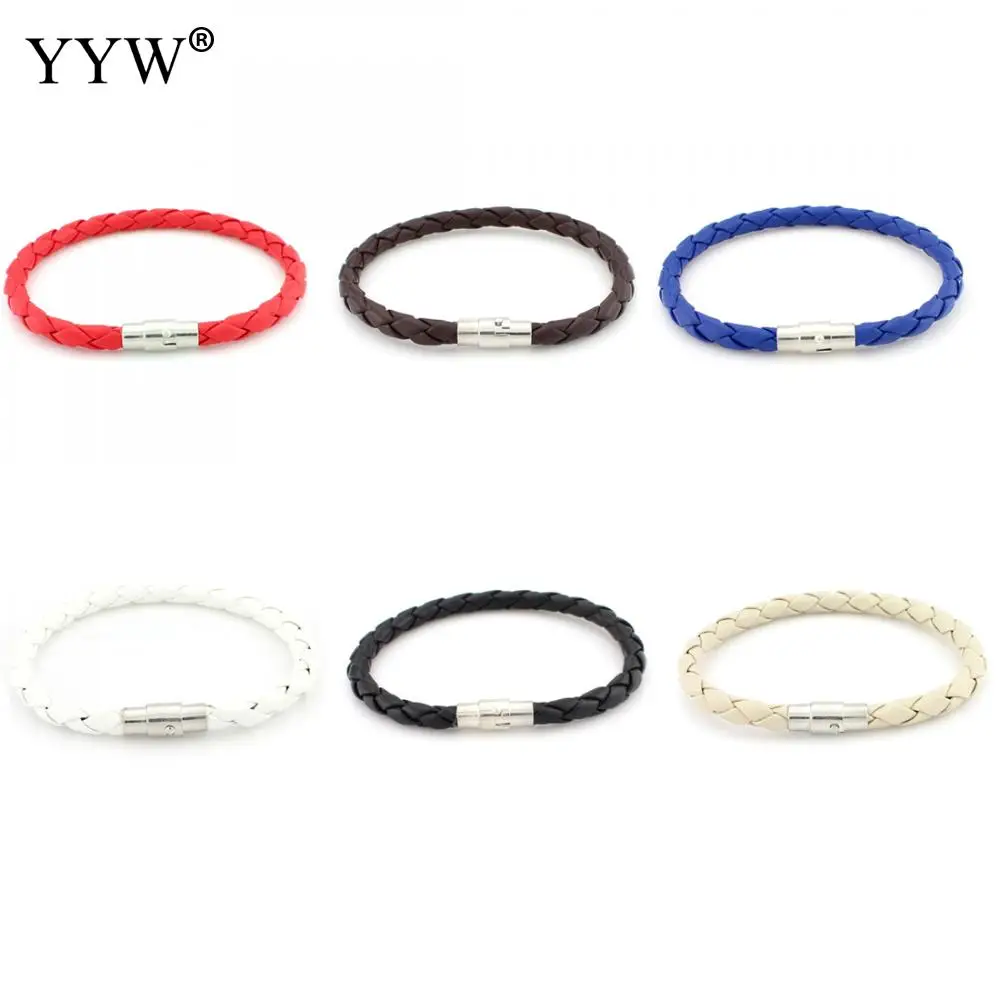 

Men Women Jewelry mix color Charm Leather Bracelet With Stainless Steel magnetic clasp Accessories for friendship gift