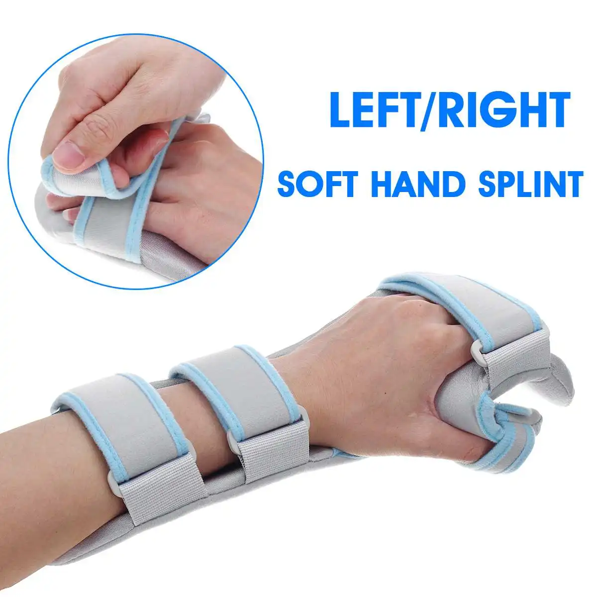 

Left/Right Cloth Hand Splint Soft Immobilizer Forearm Hands Arm Elbow Support Composite With Adjustable Straps For Emergency