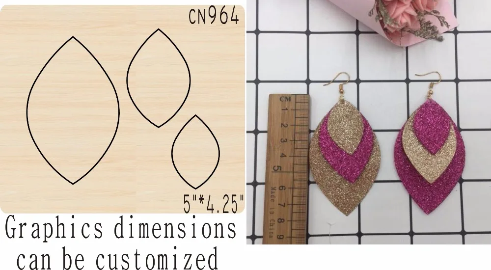 

Eardrop-1 DIY wooden mold die cutting & Wooden dies fit / Scrabooking Square MY