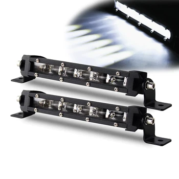 

1 Pair 8'' 60W Aluminum Spot Beam Slim Single Row LED Work Light Bar Off-Road