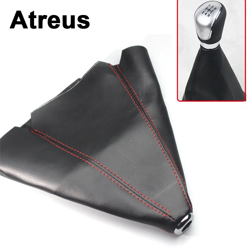 

Atreus For Lexus Honda Civic Opel astra h j Mazda 3 6 Kia Rio Volvo Car Carbon Fiber Genuine Leather Gear Lever dust-proof Cover