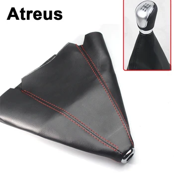 

Atreus For Lexus Honda Civic Opel astra h j Mazda 3 6 Kia Rio Volvo Car Carbon Fiber Genuine Leather Gear Lever dust-proof Cover