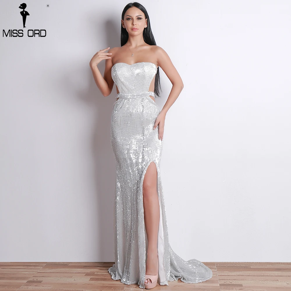 Missord 2019 Sexy Bra Off Shoulder Sequin Dresses Female