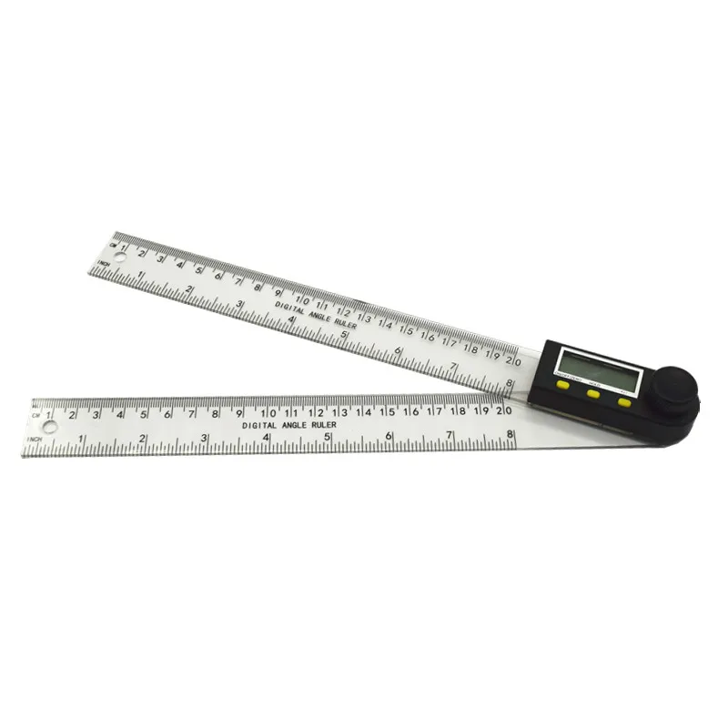 200mm Stainless Digital LCD Protractor Inclinometer Goniometer Level Measuring Tool Electronic Plastic Angle Gauge Angle Ruler