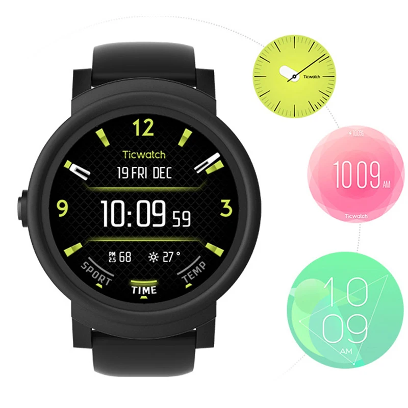 Оригинал Ticwatch E Expres Смарт часы Android носить OS MT2601 двухъядерный Bluetooth 4 1 wifi gps
