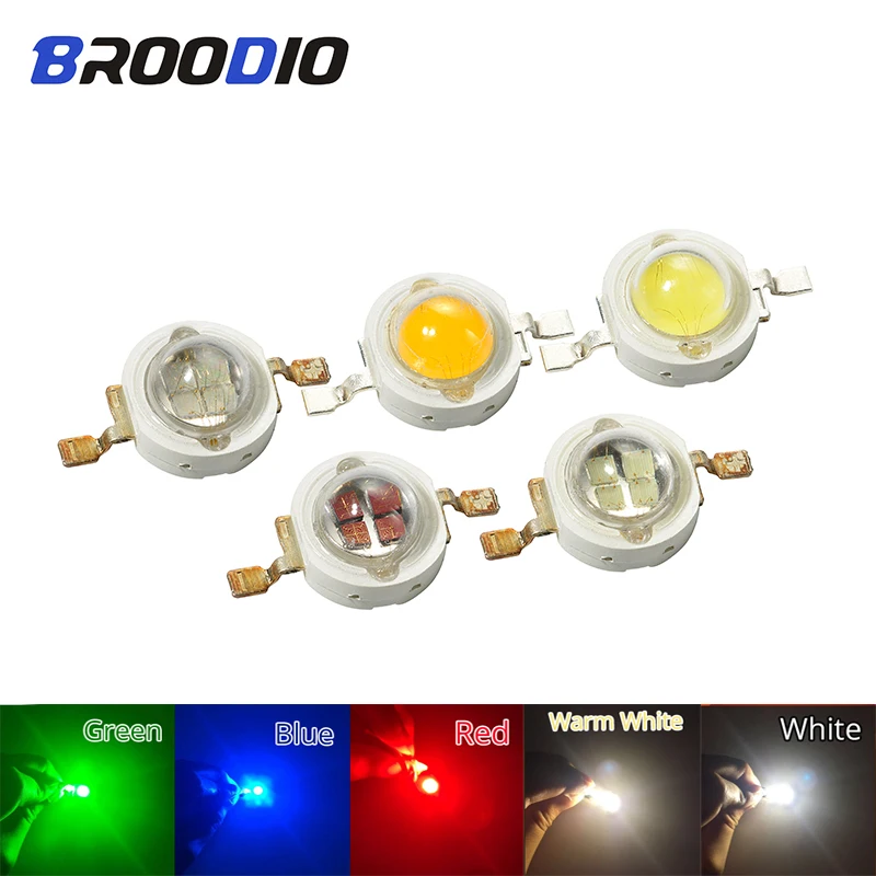 

5pcs LED Bulb Lamp Diode High Power Chips 5W Cool Warm White Red Green Blue Bright Lighting Floodlight Diodes Beam LED 5Watt DIY