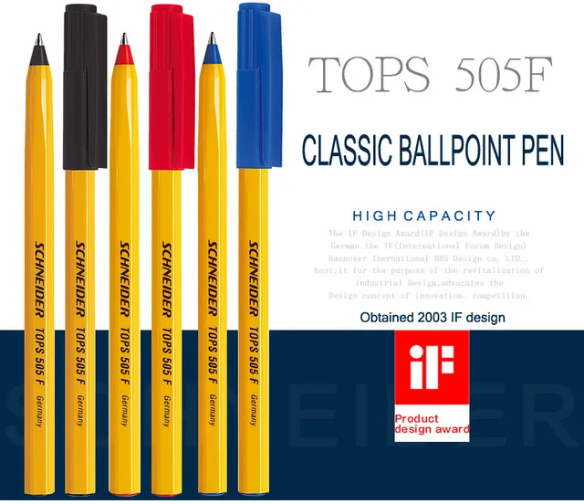 Jianwu 3pcs Set Schneider Tops 505f Clic Ballpoint Pen Writing Jianwu 3pcs Set Schneider Tops 505f Clic Ballpoint Pen Writing Fluency Simple Pens