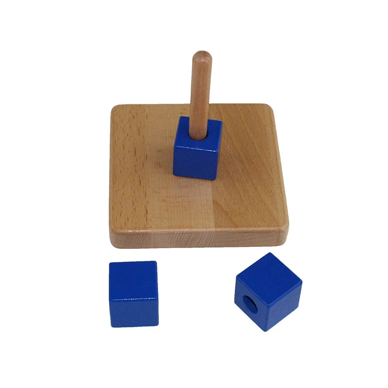 Монтессори игрушки для младенцев детское дерево синий куб гнездо обучения образовательный Дошкольный обучение Brinquedos Juguets 24 месяца