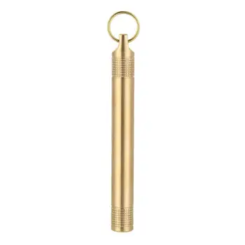 

Brass Sealed Toothpick Holder Ultralight Portable Mini Pill Case Container