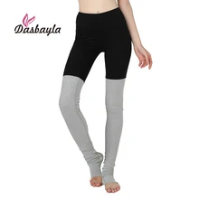 Dasbayla Women Patchwork Leggings 2017 Winter Spring High Waist barre workouts Contoured Pants Foot Goddess Ribbed Legging