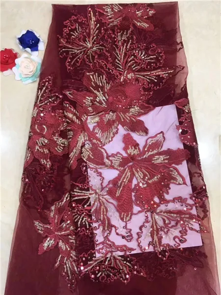 

Nigerian 2019 high quality tulle fabric, African party dress with delicate sequins