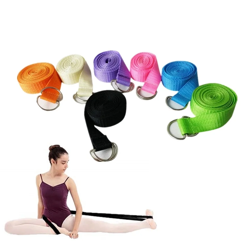 

1PCs Yoga Strap Sport Stretch D-Ring Belt Gym Waist Leg Fitness Exercise Body Building Sports Adjustable Belt 185CM