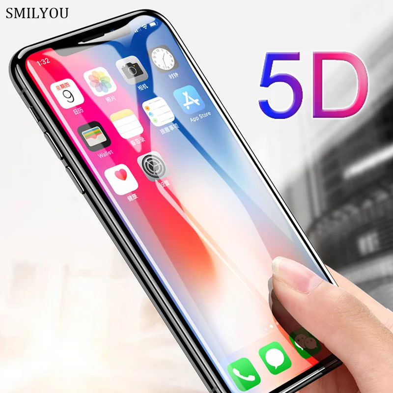 SMILYOU Anti-Explosion New 5D Screen Protector for iPhone X Premium Glass Curved Edge Tempered Film 10 glass | Мобильные телефоны и