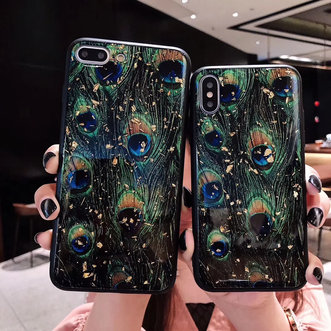 TPU Case For iPhone X XS MAX XR Peacock Feather iphone 6 6s 7 7s 8 plus Back Cover Coque Silicone Funda Capa | Мобильные телефоны и