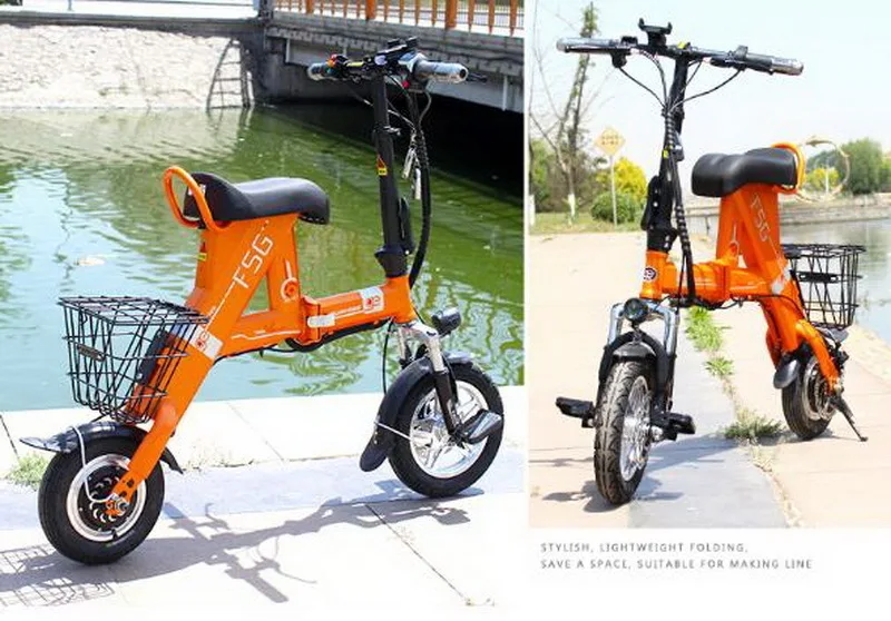 Discount Venividivici Super light Mini-electric bike with Basket folding female small electric car lithium battery adult scooter 40