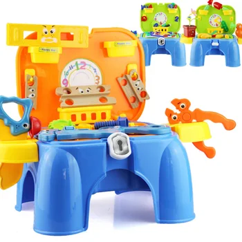 

New 1 Set Pretend Play Toy Multifunctional Children Kitchen Toy Girl Baby Toy Sit Chair Portable Box Gift Simulation Table Model