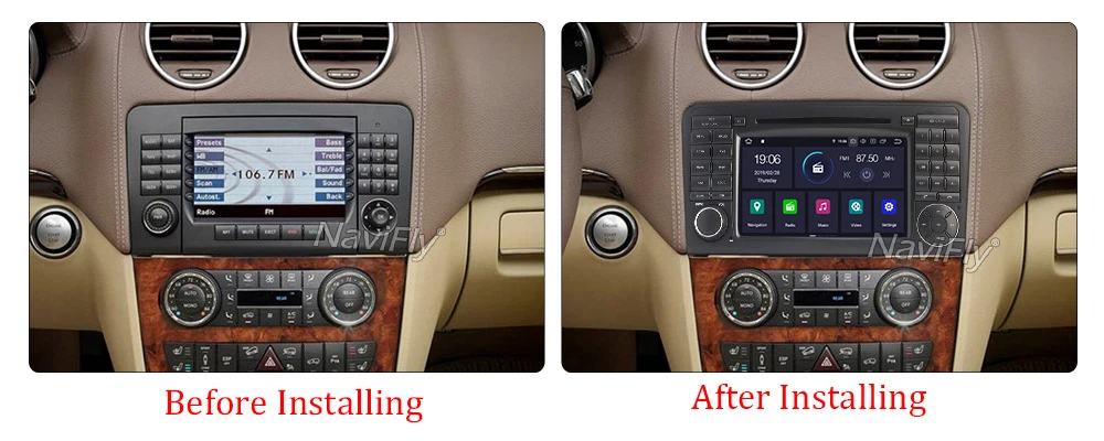 Cheap Navifly! 2 Din IPS DSP Car dvd player Android 9.0 For Mercedes Benz GL ML CLASS W164 ML350 ML500 X164 GL320 GPS stereo radio FM 2