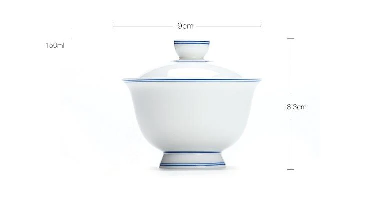 Горячая Распродажа, ru печи пигментированные anxi tieguanyin gaiwan, набор из трех предметов, двойная линия, Цзиндэчжэнь, инструмент для белого чая