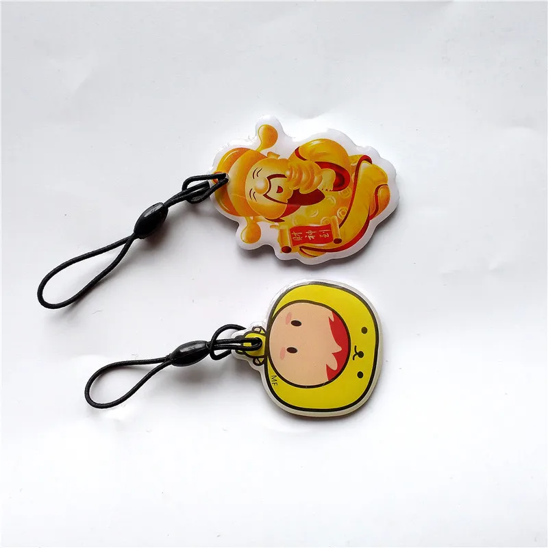 

IC Card 125Khz RFID Writable Epoxy Hang Cartoon Tag UID Rewritable Proximity Access control For RFID Copier Keyfob Keychain