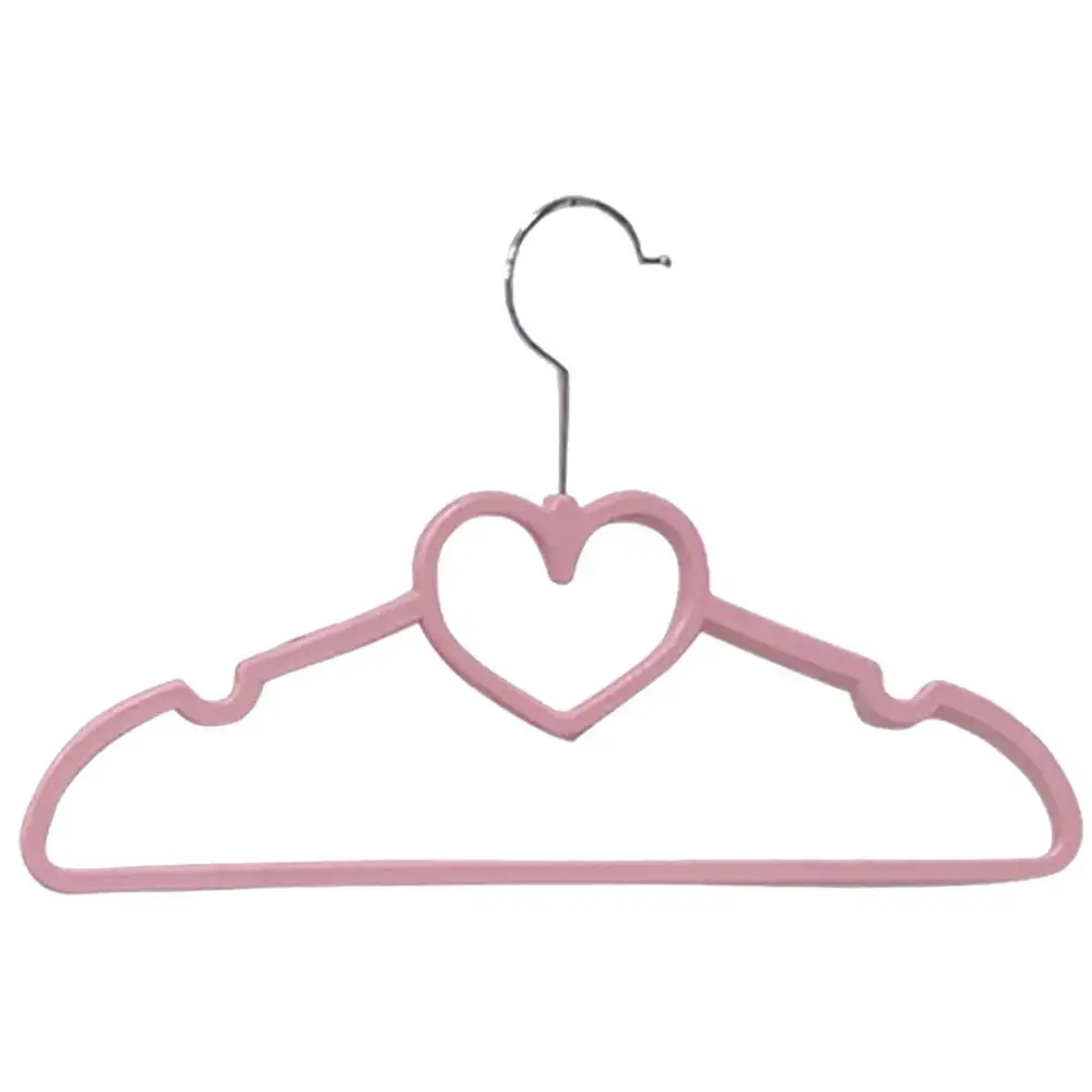 Multifunctional Plastic 10pc Hanger for Suit Non Slip 40CM Pink girl heart drying rack shape tik tok hot Sell clothes hangers