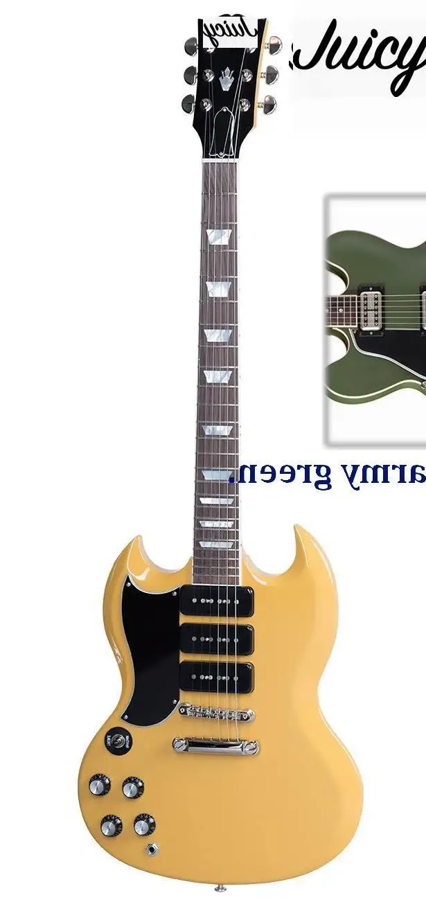 

Custom SG model Electric Guitar Left Handed In Matte Army Green