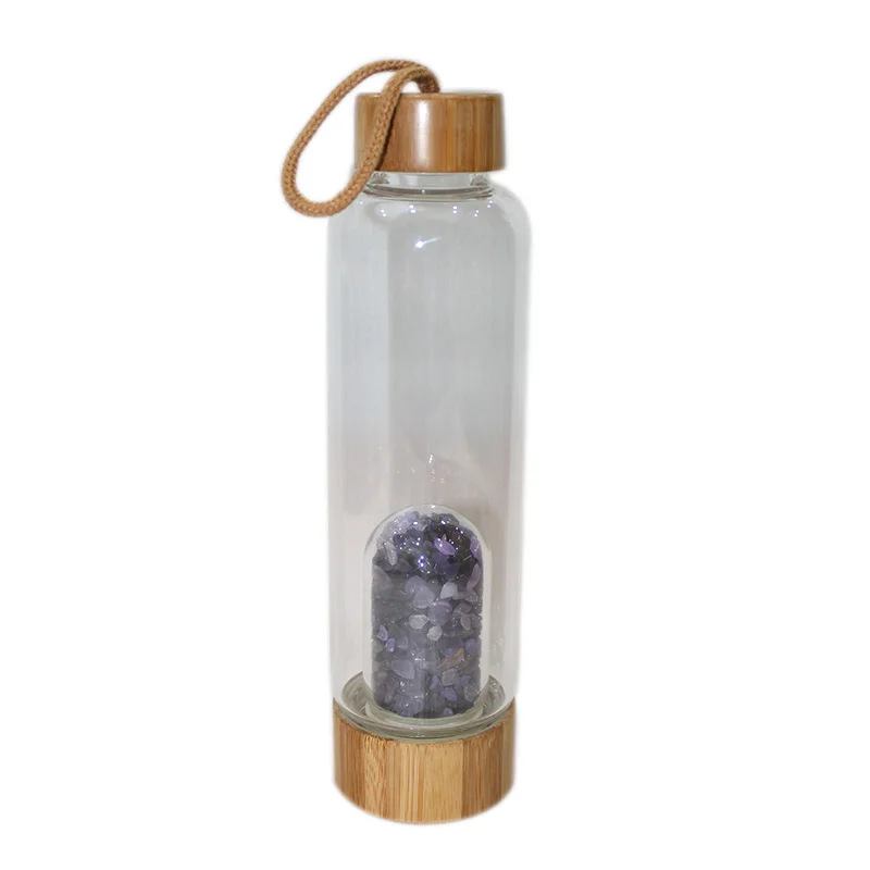 Креативный натуральный кристалл кварца стеклянная бутылка для воды гравий неправильной формы камень чашка точка исцеляющий Infused Elixir чашка для подарков