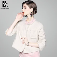 На осень-зиму женщина пальто куртки с круглым вырезом один кармашек бежевый куртки пальто Модные Винтажные офисные случайные свободные куртки