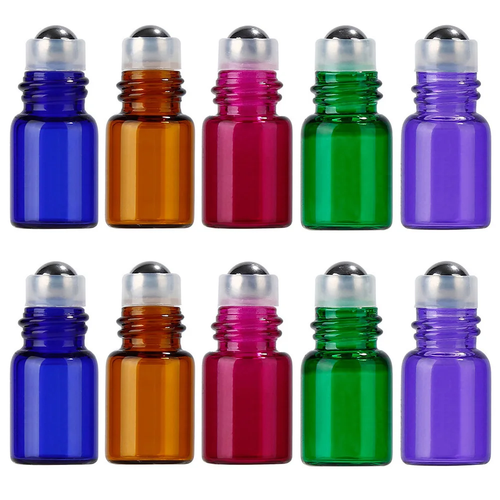 10PCS 3ml Glass Roll on Bottles Aromatherapy Essential Oil Roller
