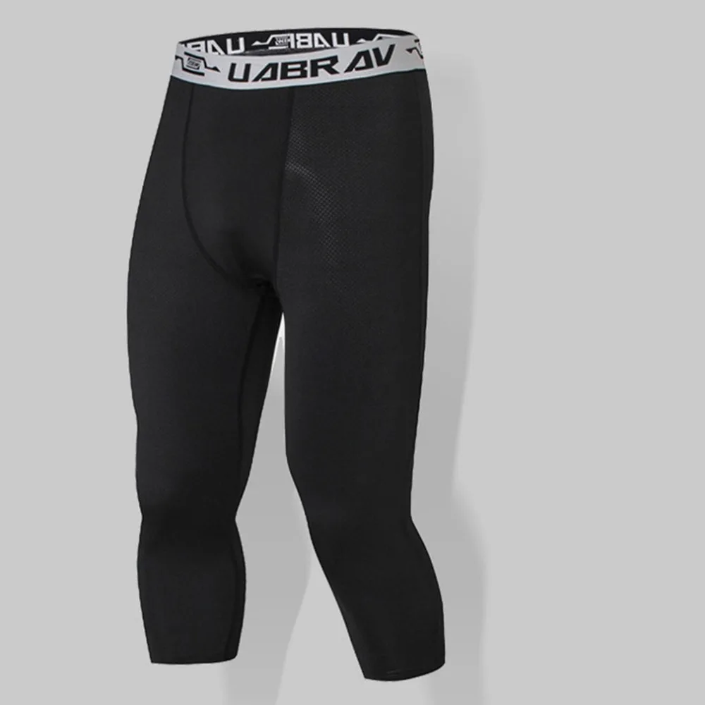 Buy Elastic Men Compression 3/4 Sport Pants Calf