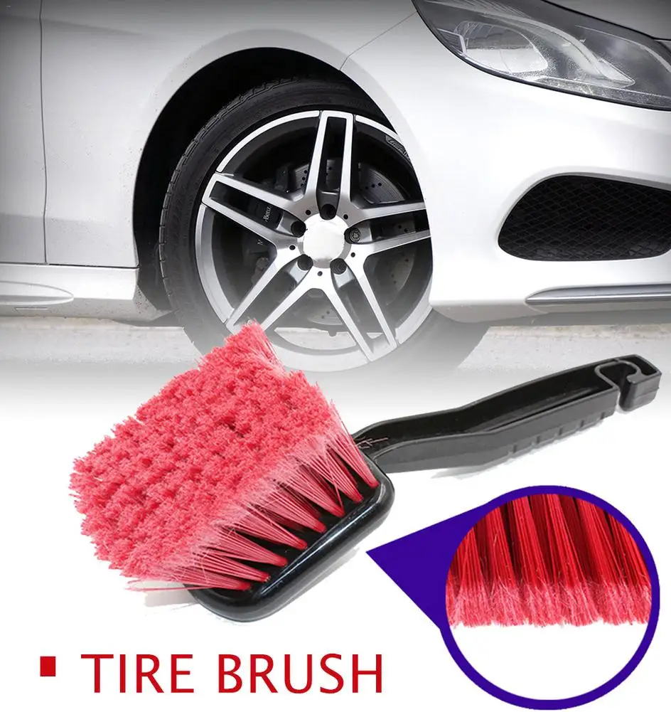 Car Wheel Brush Tire Rim Cleaner Soft Bristle Rim Detailing Cleaning