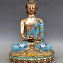 Bi002621 " Китай бронза Буддизм Перегородчатые аптекарь Будда Медицины Скульптура Статуя