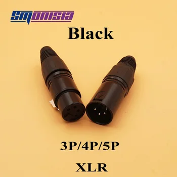 

Smonisia 100Pcs/lot 3p/4p/5p XLR Connector Male/Female Microphone Panel Mount Socket 3/4/5 Core XLR Converter Adapter Black