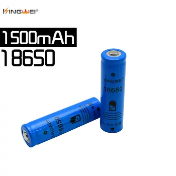 

2018 Brand KingWei Blue 1500mah 18650 Battery 3.7 v Li ion Rechargeable Pointed BatteryHigh Quality Battery