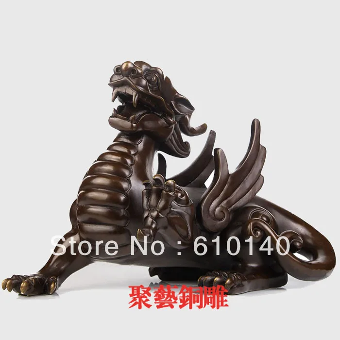 

brave Large pi xiu decoration lucky crafts fortune Bronze statue copper