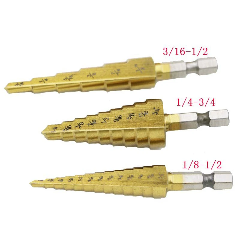 Hss Titanium Coated Straight Flute Step Drill Bits Essential Hardware