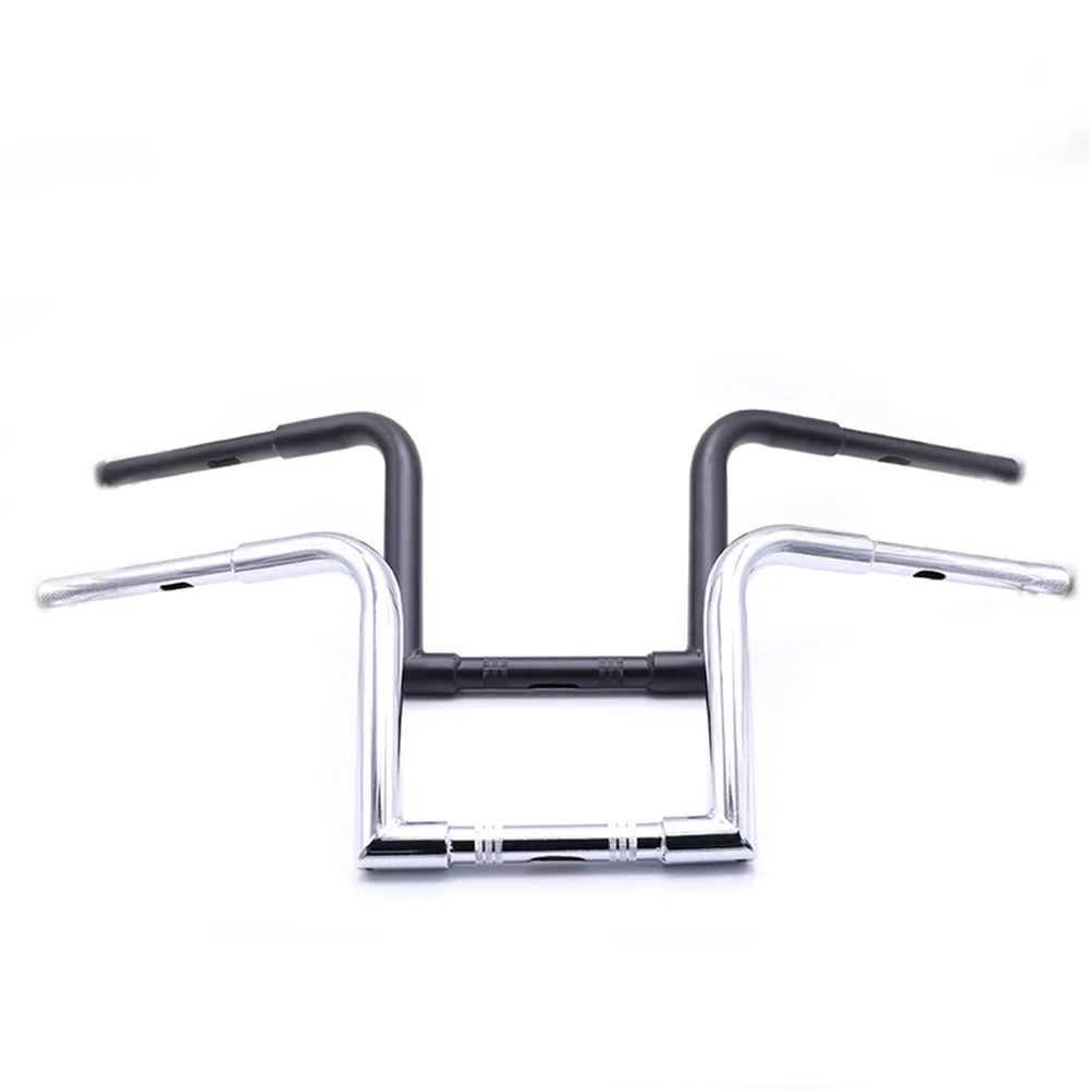 

12" Rise 1-1/4" Wide Drag Bars Chrome Black Motorcycle Handlebar APE Hanger Fat Bar For Harley Sportster Touring Dyna FLST FXST