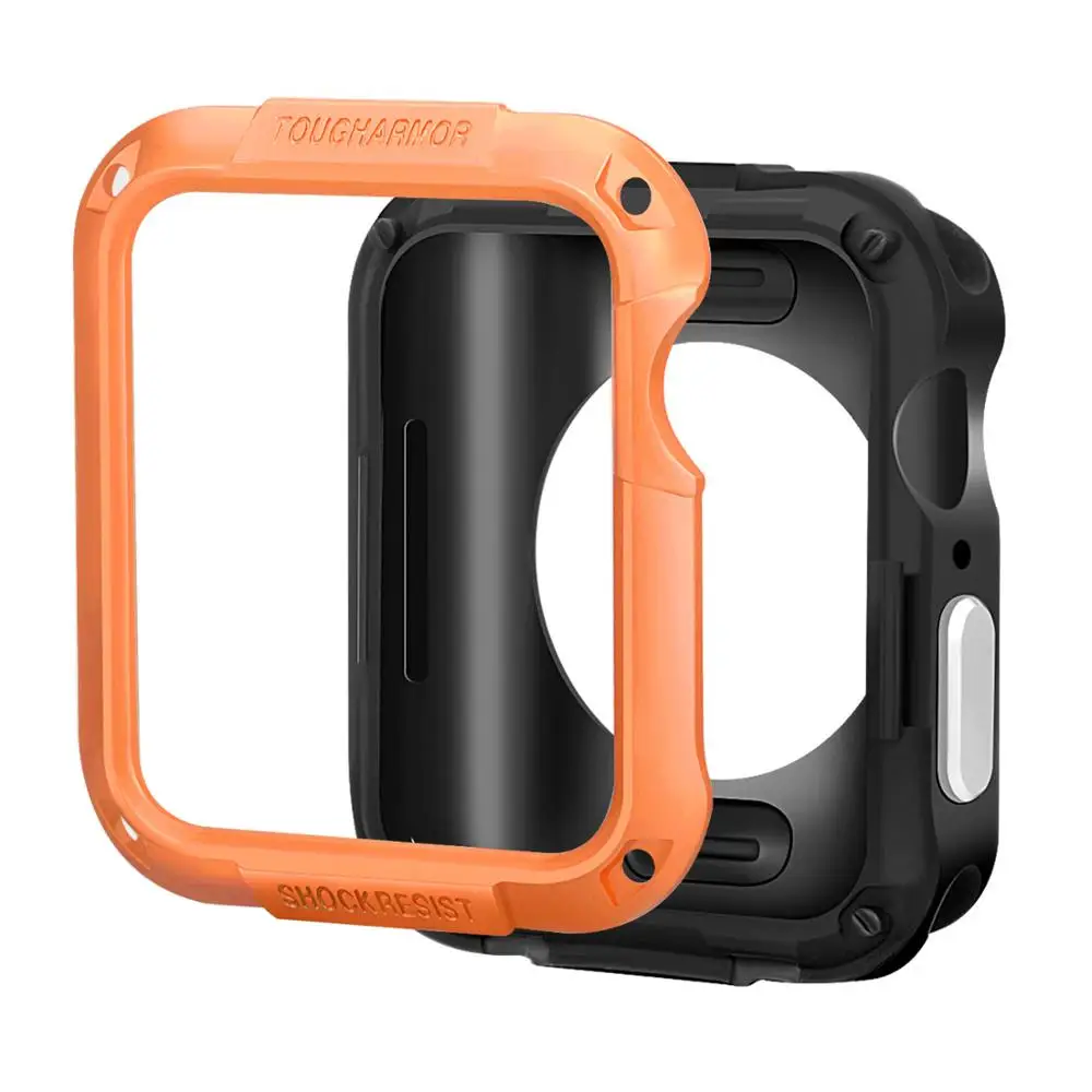 Чехол для Apple Watch, чехол Apple watch 5, 4, 44, m, 40 мм, iWatch 3, 2, 1, 42 мм, 38 мм, универсальный экран, защитный бампер, аксессуары для часов - Цвет ремешка: orange